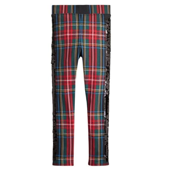 J. Crew Crewcuts Stewart tartan sequin tux leggings - Picture 1 of 10